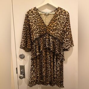 Ganni leopard mini dress Large/40